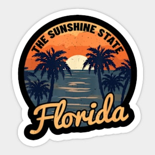 Florida Sunset Throwback Classic Sticker